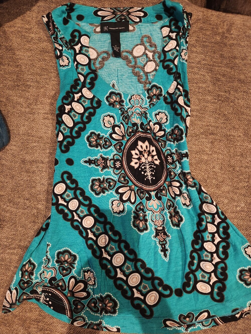INC International Concepts Turquiose Patterned Tank